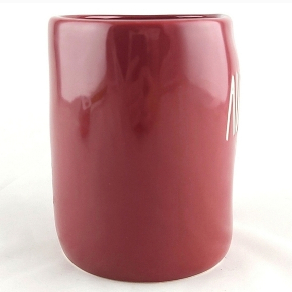 ⭐️2/ $50⭐️ Rae Dunn Glossy Burgundy Coffee Mug Large White  Letters AUTUMN VIBES - Picture 2 of 9